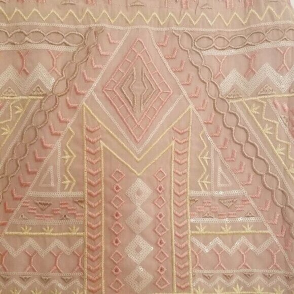 Nude Beaded Embroidered Aztec Mini Skirt - Picture 10 of 10